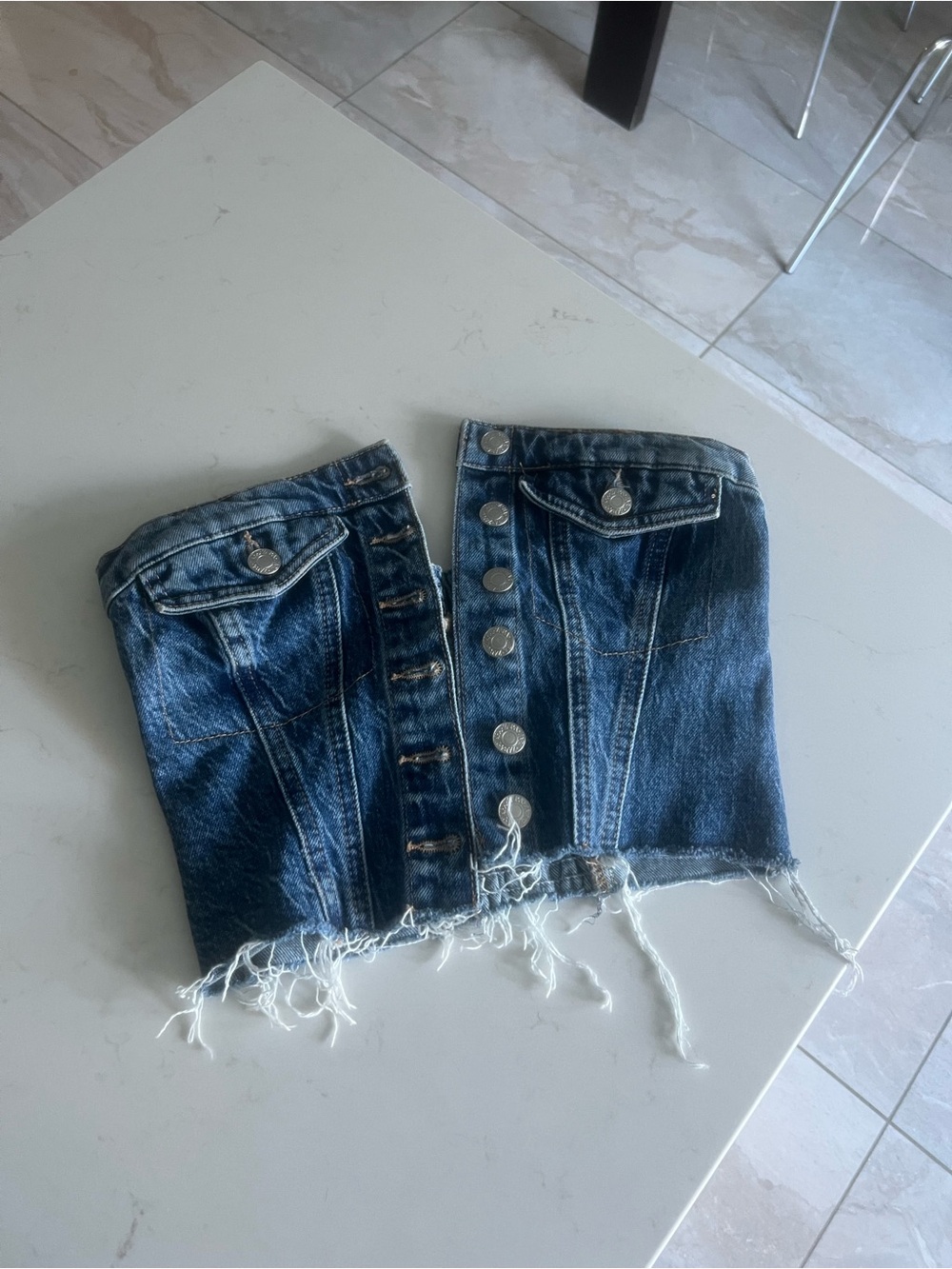 Denim tube top